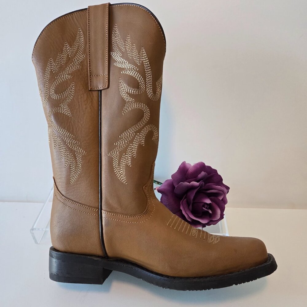 Masterson Women’s Leather Western Boots Brown Size 7.5 M NWOT Cowgirl Riding - Picture 5 of 6